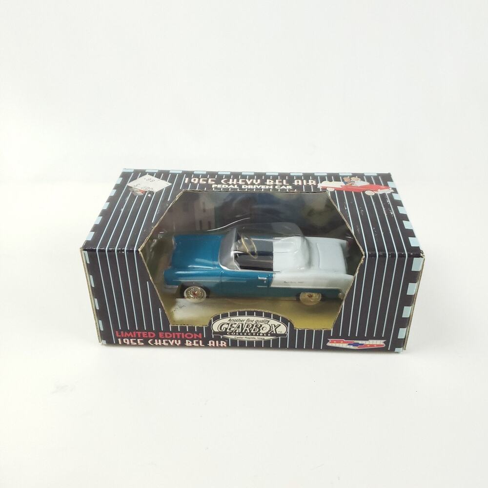 Vintage 1955 Chevy Bel Air Gearbox Pedal Car Diecast Limited Edition Blue White